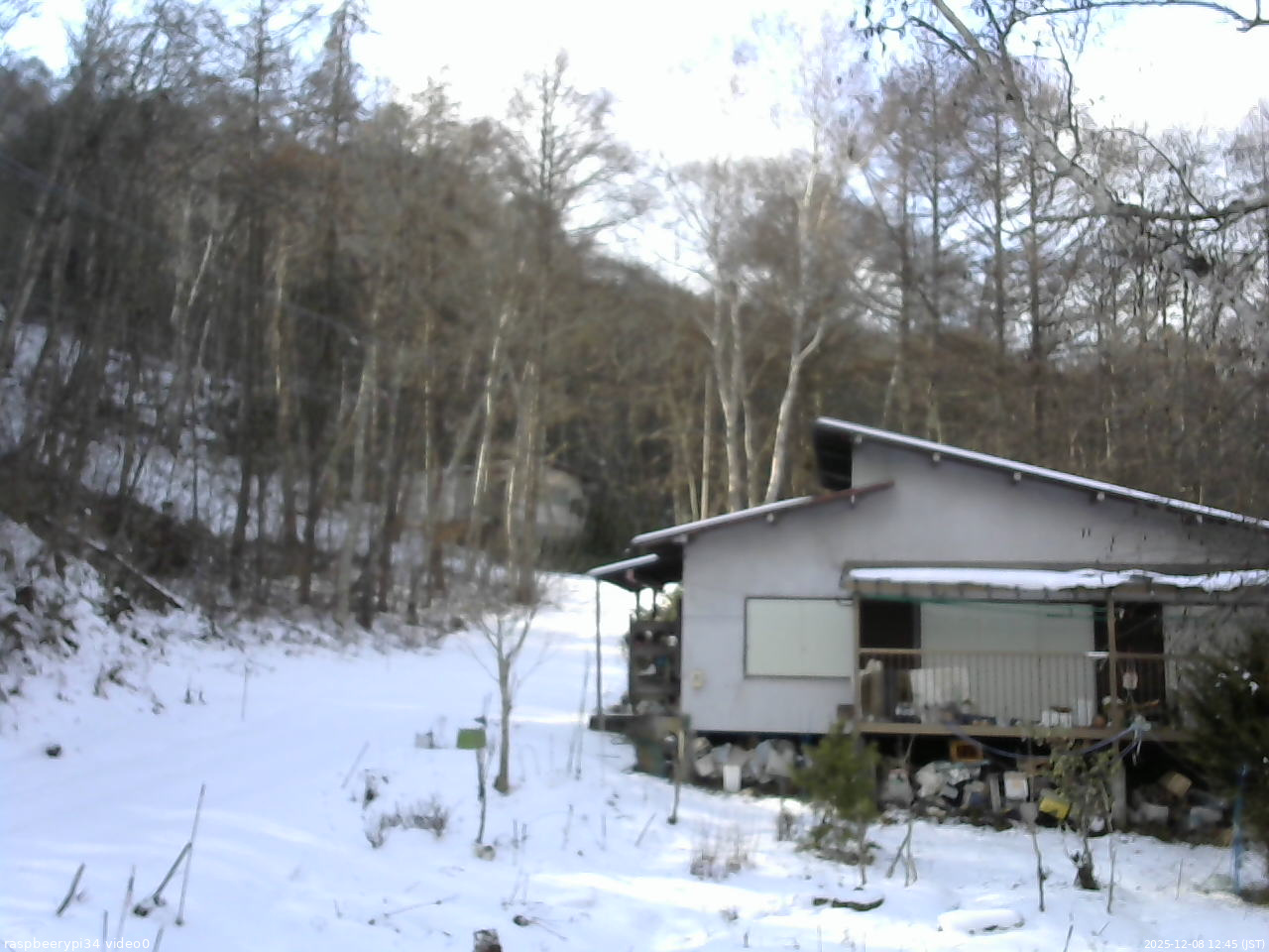 長野県菅平高原 ゆたか山荘 西側(坂上) 2025/12/08 12:45