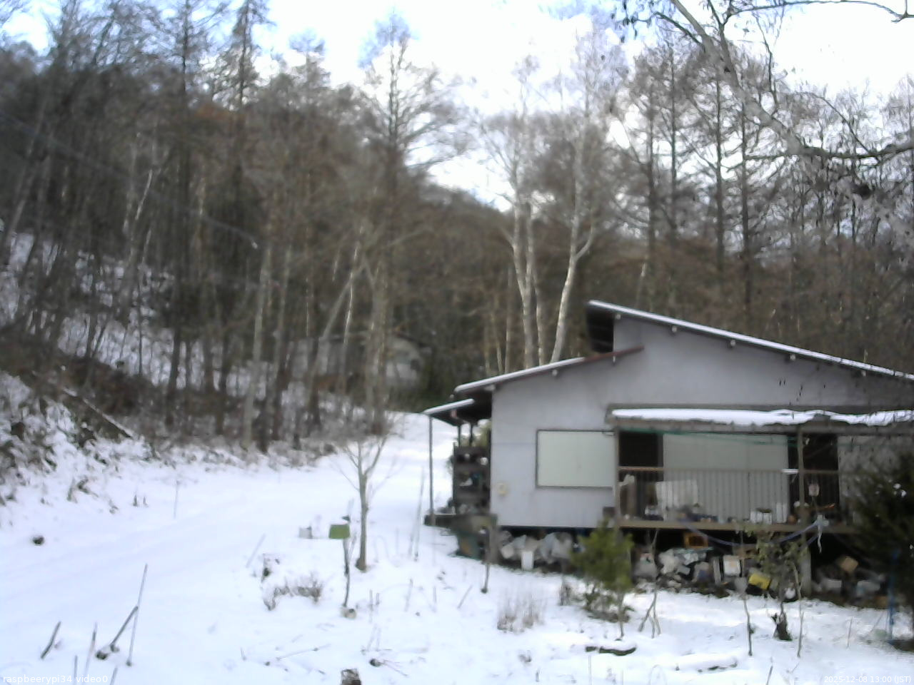 長野県菅平高原 ゆたか山荘 西側(坂上) 2025/12/08 13:00