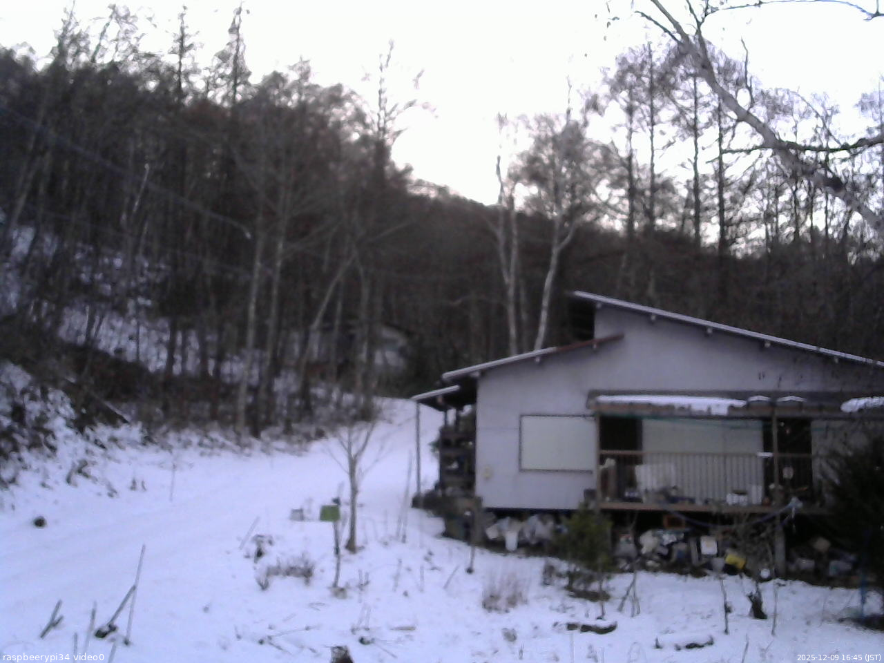 長野県菅平高原 ゆたか山荘 西側(坂上) 2025/12/09 16:45