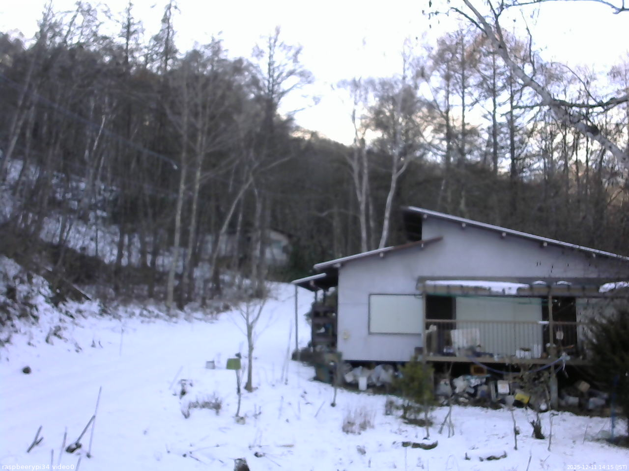長野県菅平高原 ゆたか山荘 西側(坂上) 2025/12/11 14:15