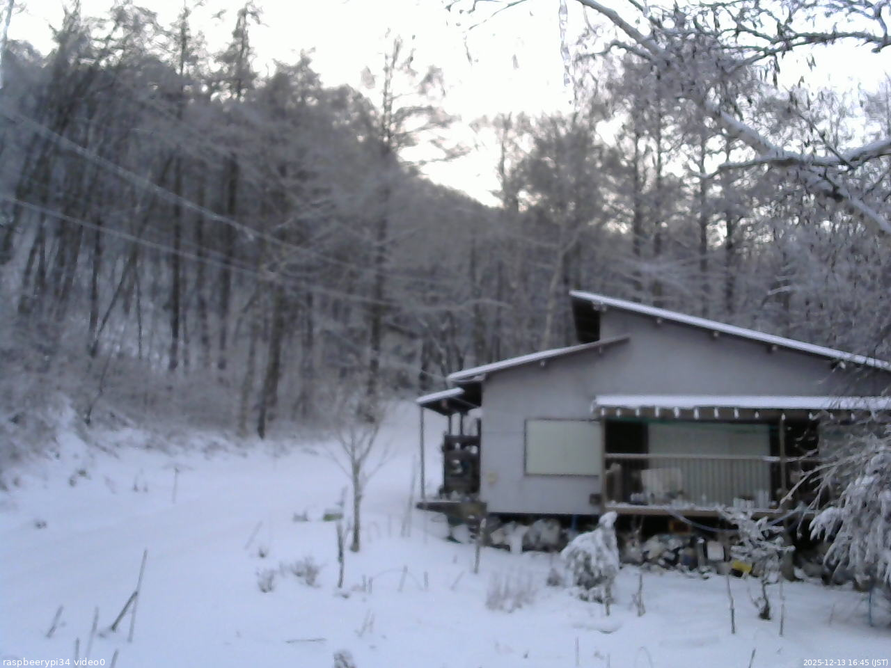 長野県菅平高原 ゆたか山荘 西側(坂上) 2025/12/13 16:45