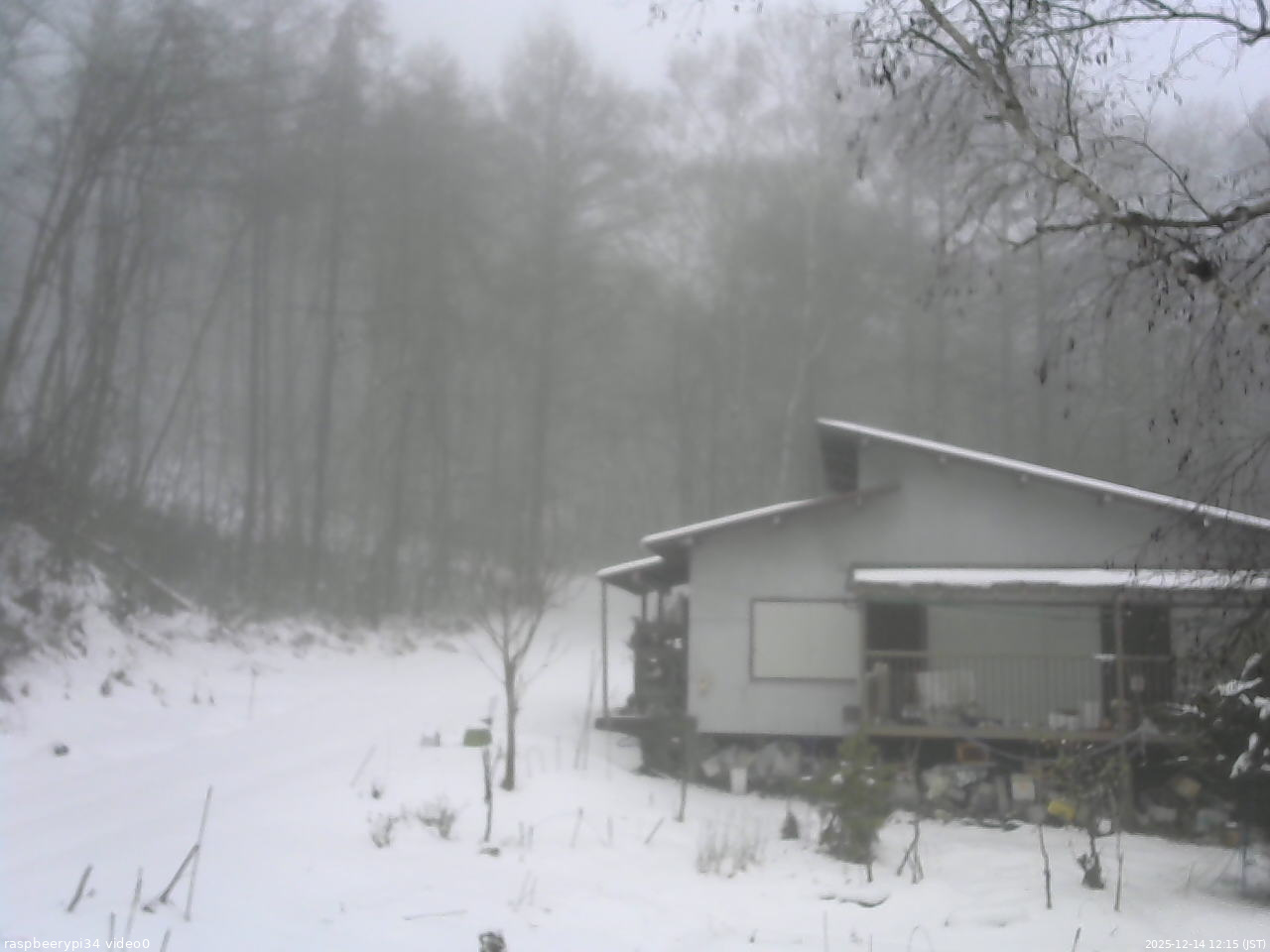 長野県菅平高原 ゆたか山荘 西側(坂上) 2025/12/14 12:15