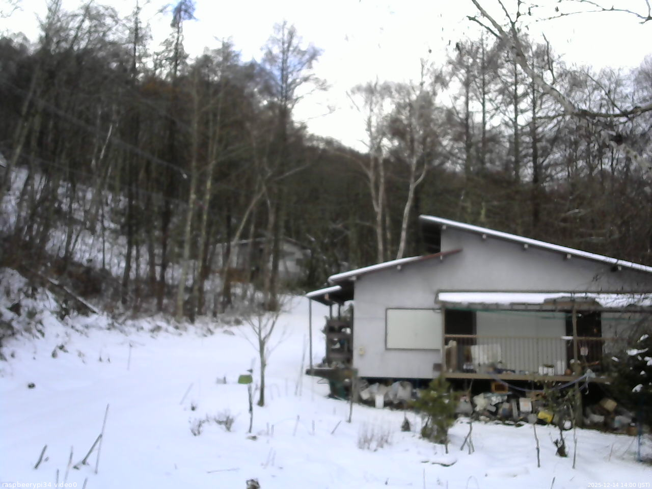 長野県菅平高原 ゆたか山荘 西側(坂上) 2025/12/14 14:00