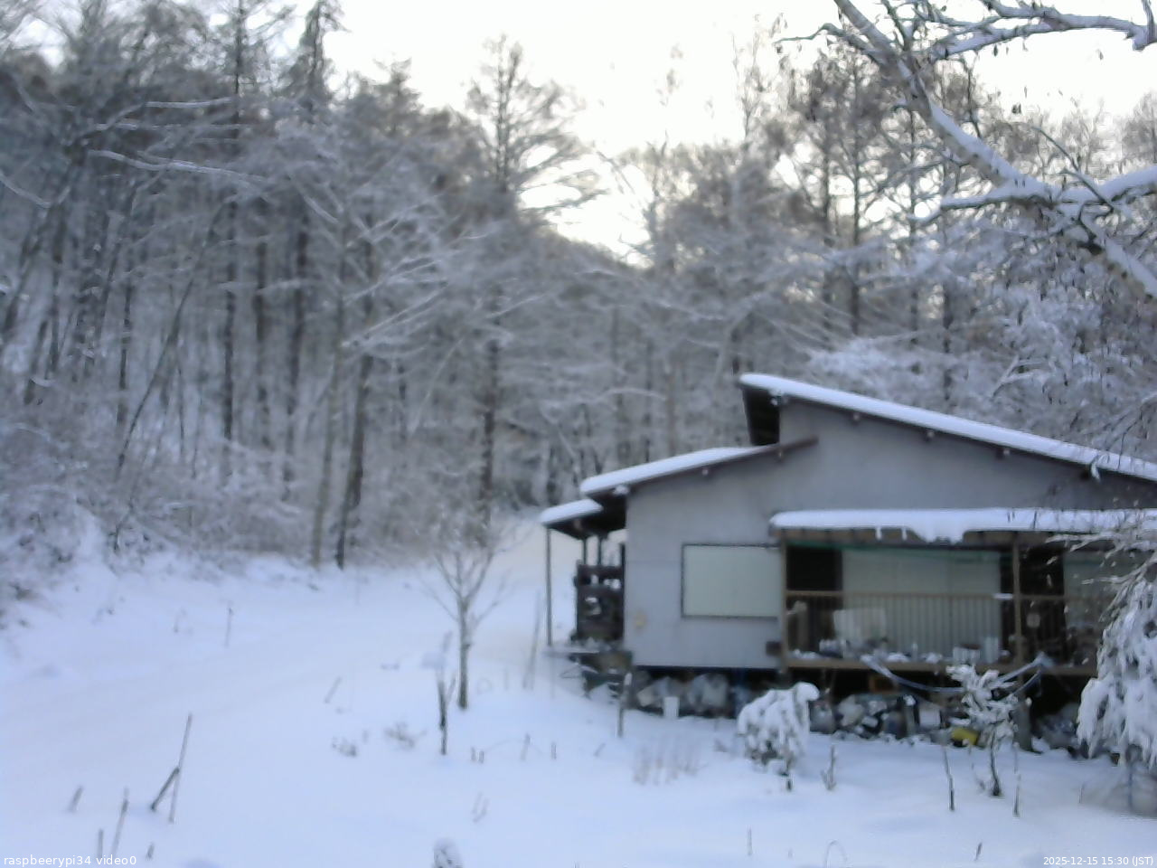 長野県菅平高原 ゆたか山荘 西側(坂上) 2025/12/15 15:30