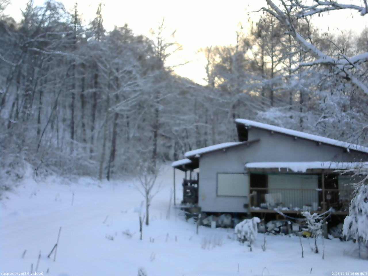 長野県菅平高原 ゆたか山荘 西側(坂上) 2025/12/15 16:00