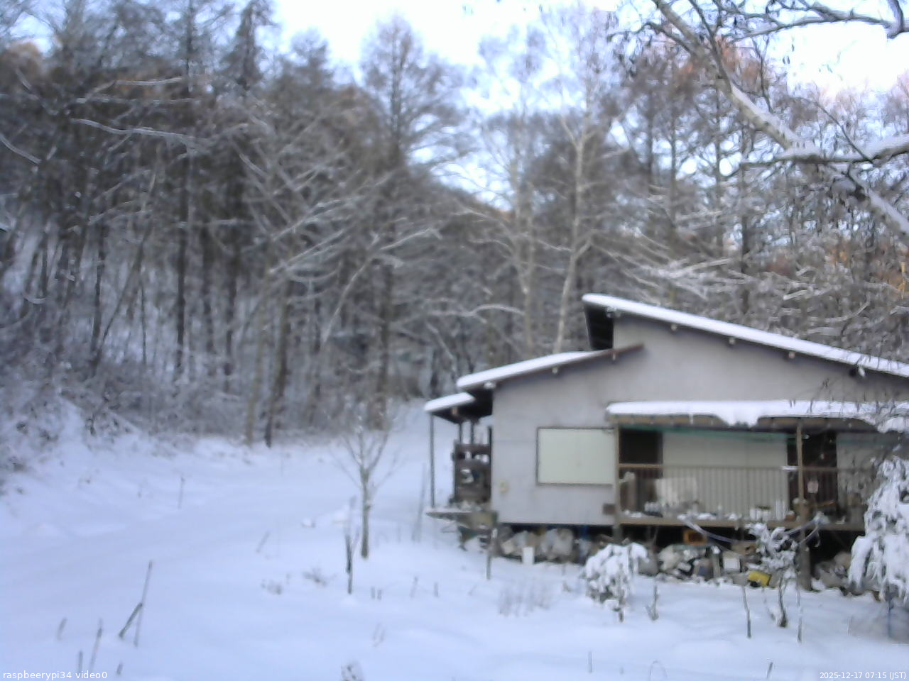 長野県菅平高原 ゆたか山荘 西側(坂上) 2025/12/17 07:15