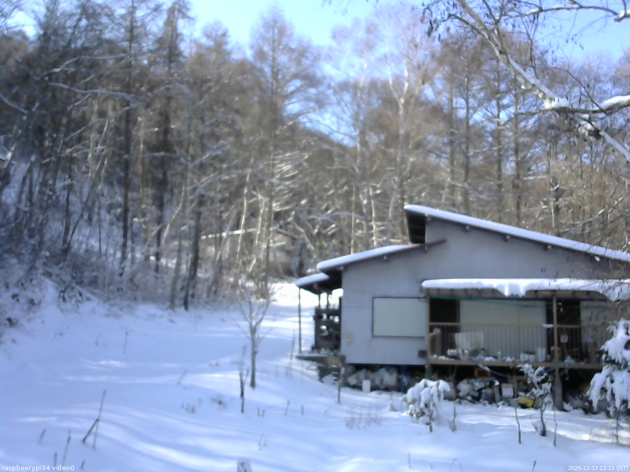 長野県菅平高原 ゆたか山荘 西側(坂上) 2025/12/17 12:15