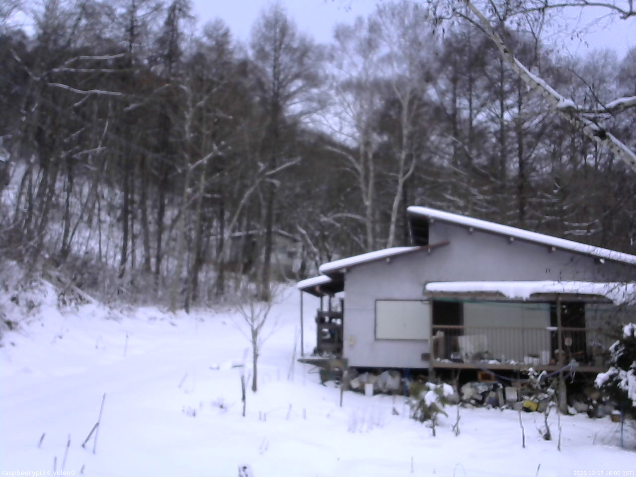 長野県菅平高原 ゆたか山荘 西側(坂上) 2025/12/17 16:00