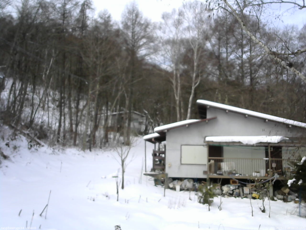 長野県菅平高原 ゆたか山荘 西側(坂上) 2025/12/20 09:15
