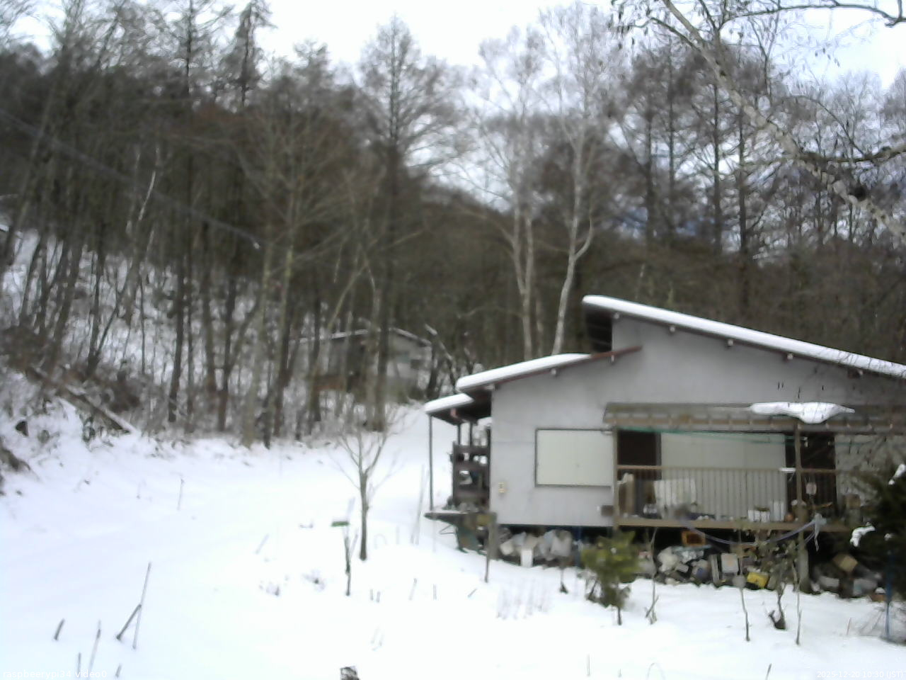 長野県菅平高原 ゆたか山荘 西側(坂上) 2025/12/20 10:30
