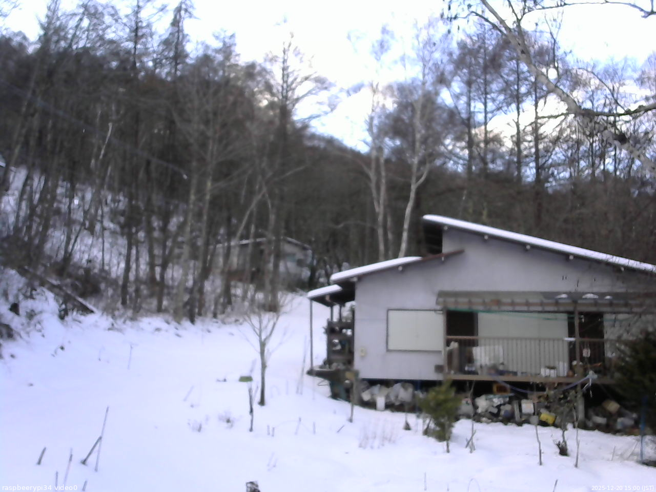 長野県菅平高原 ゆたか山荘 西側(坂上) 2025/12/20 15:00