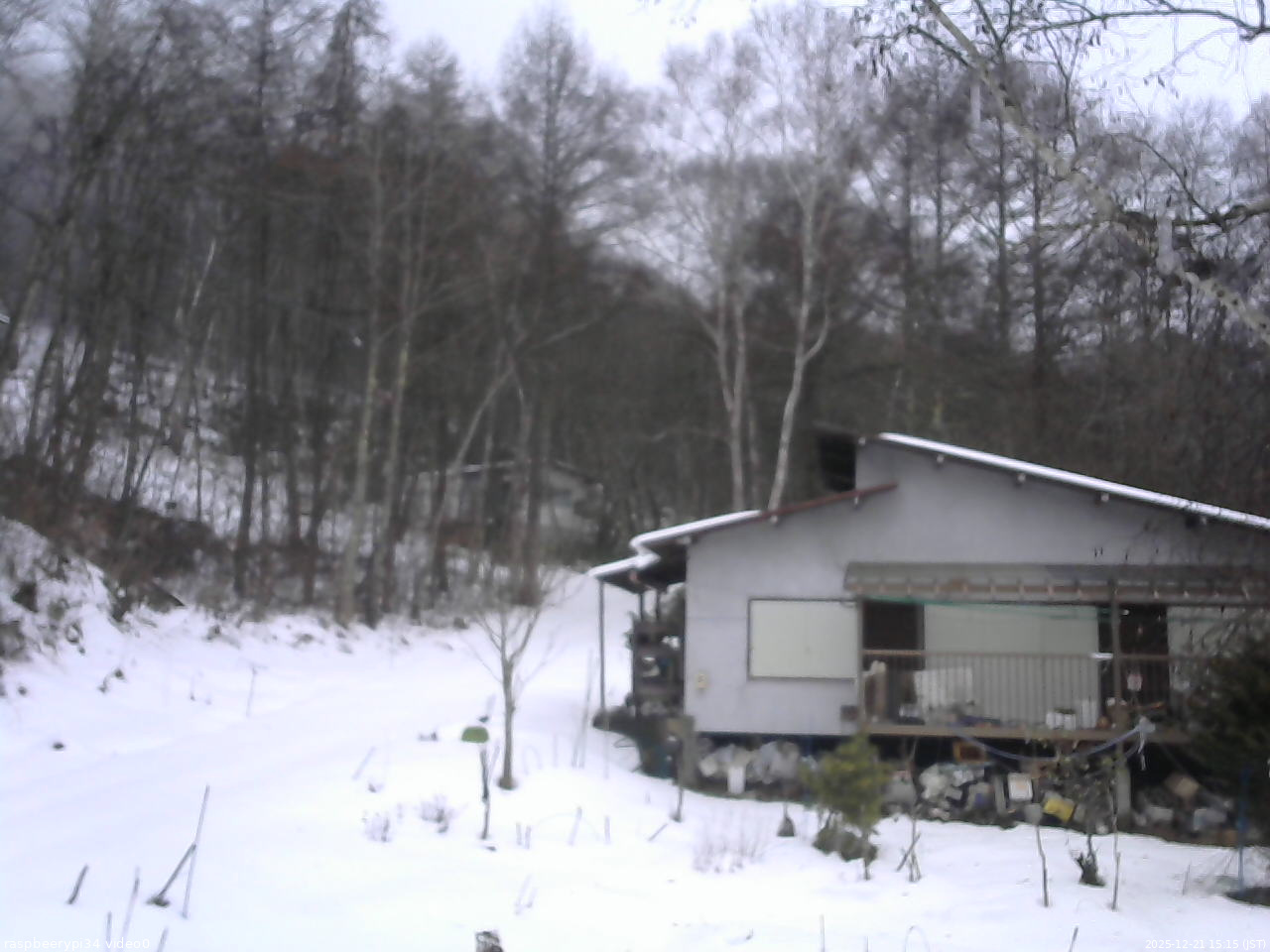 長野県菅平高原 ゆたか山荘 西側(坂上) 2025/12/21 15:15