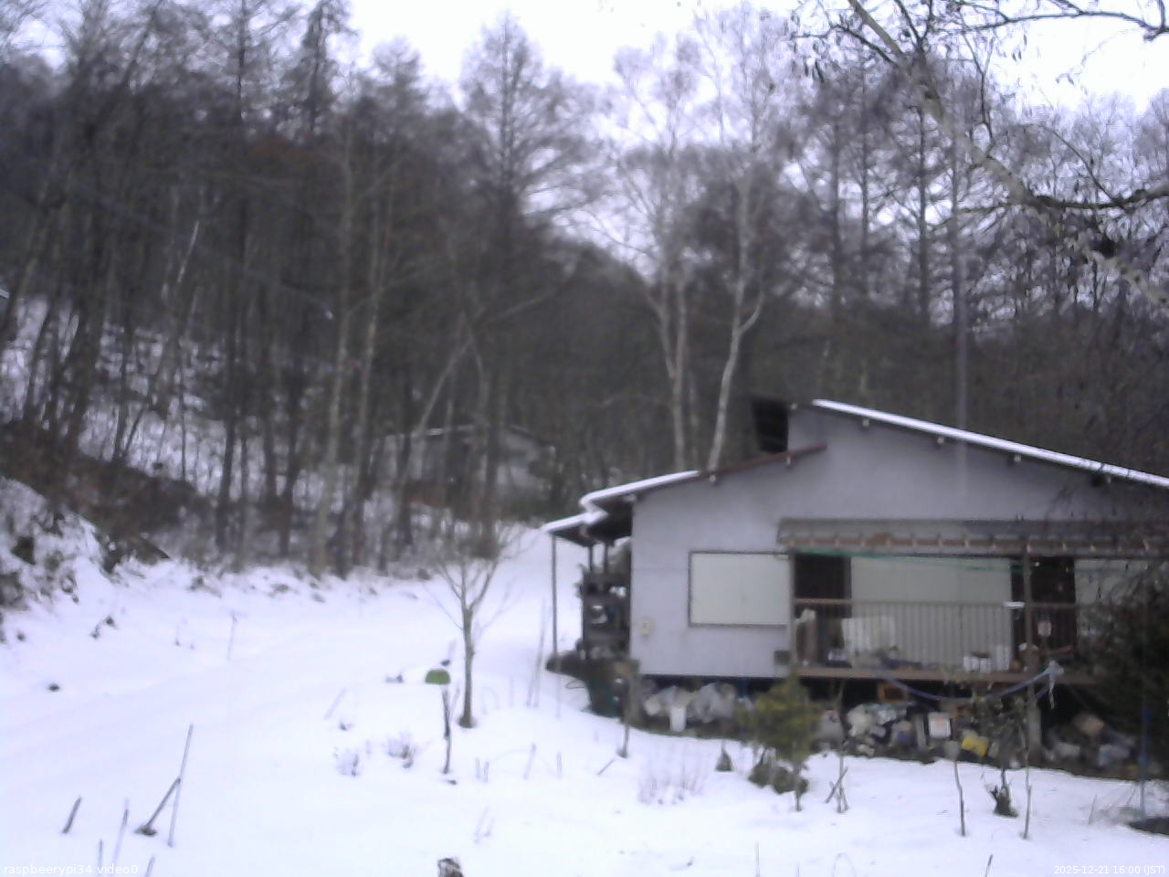 長野県菅平高原 ゆたか山荘 西側(坂上) 2025/12/21 16:00
