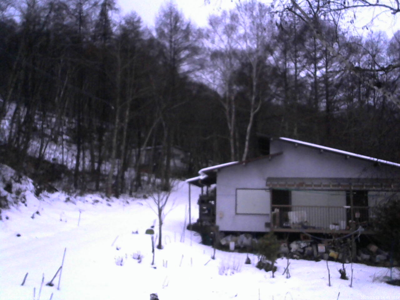 長野県菅平高原 ゆたか山荘 西側(坂上) 2025/12/21 16:45
