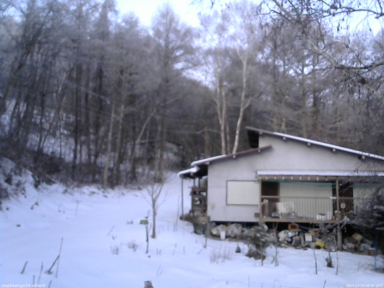 長野県菅平高原 ゆたか山荘 西側(坂上) 2025/12/23 06:45