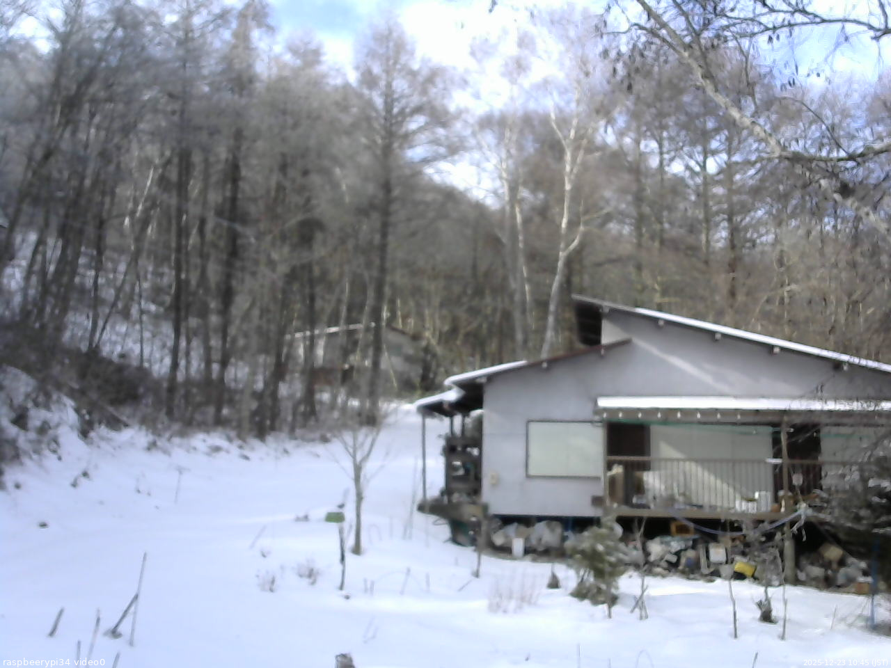 長野県菅平高原 ゆたか山荘 西側(坂上) 2025/12/23 10:45
