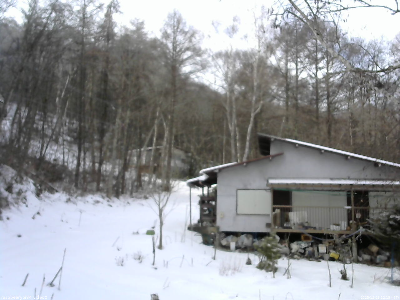 長野県菅平高原 ゆたか山荘 西側(坂上) 2025/12/23 12:15