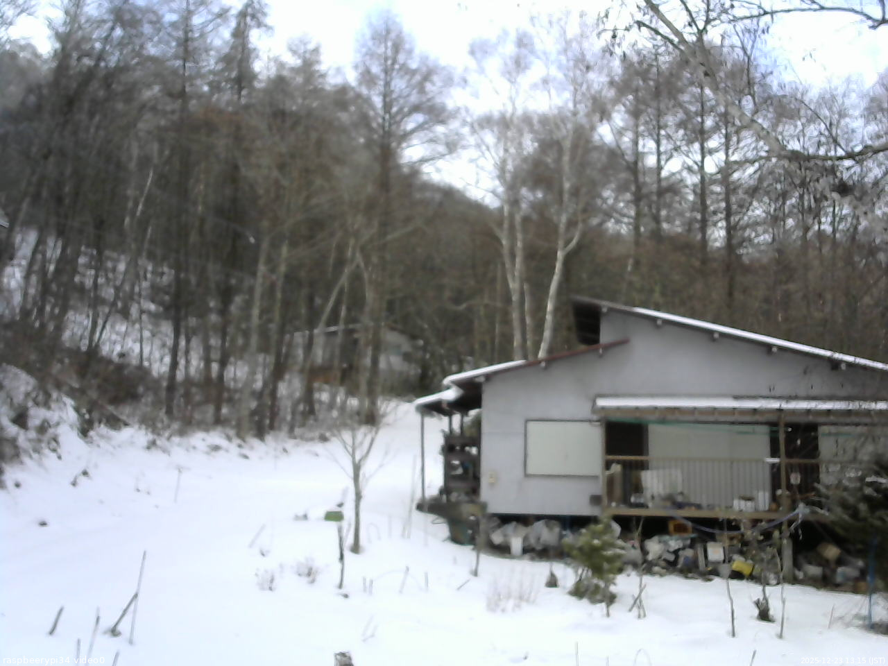 長野県菅平高原 ゆたか山荘 西側(坂上) 2025/12/23 13:15