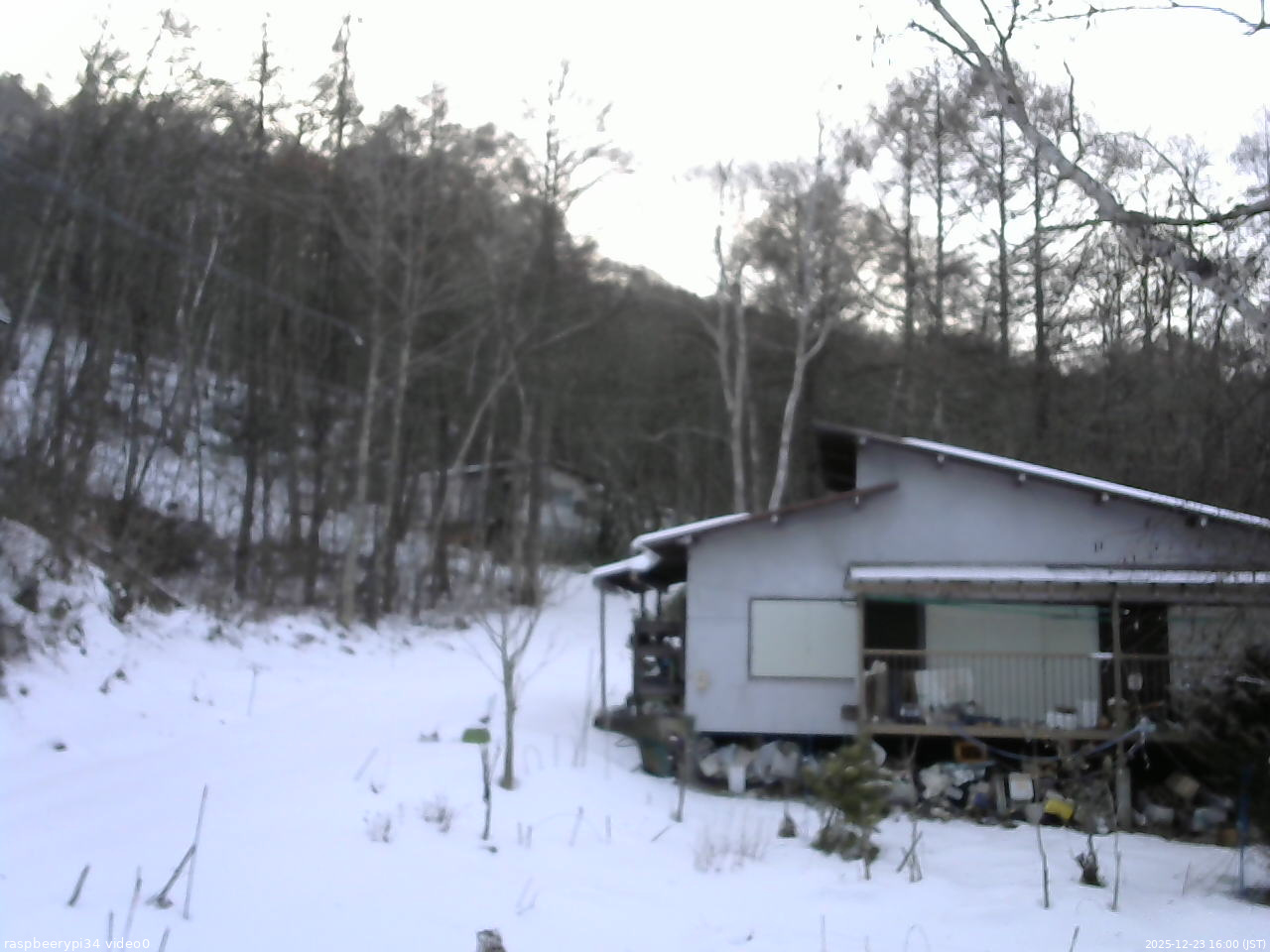 長野県菅平高原 ゆたか山荘 西側(坂上) 2025/12/23 16:00