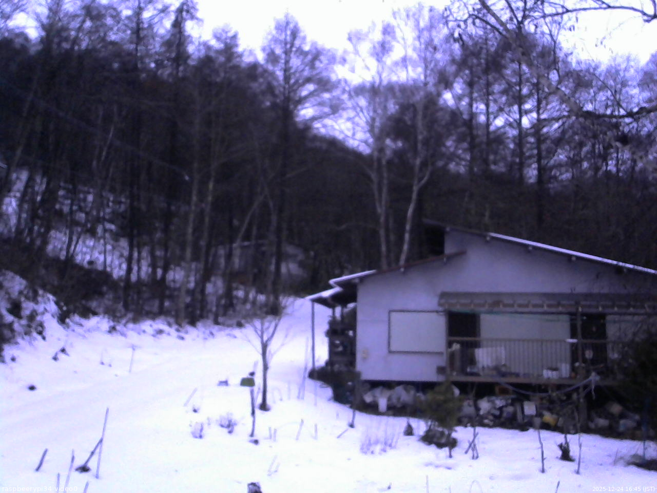 長野県菅平高原 ゆたか山荘 西側(坂上) 2025/12/24 16:45
