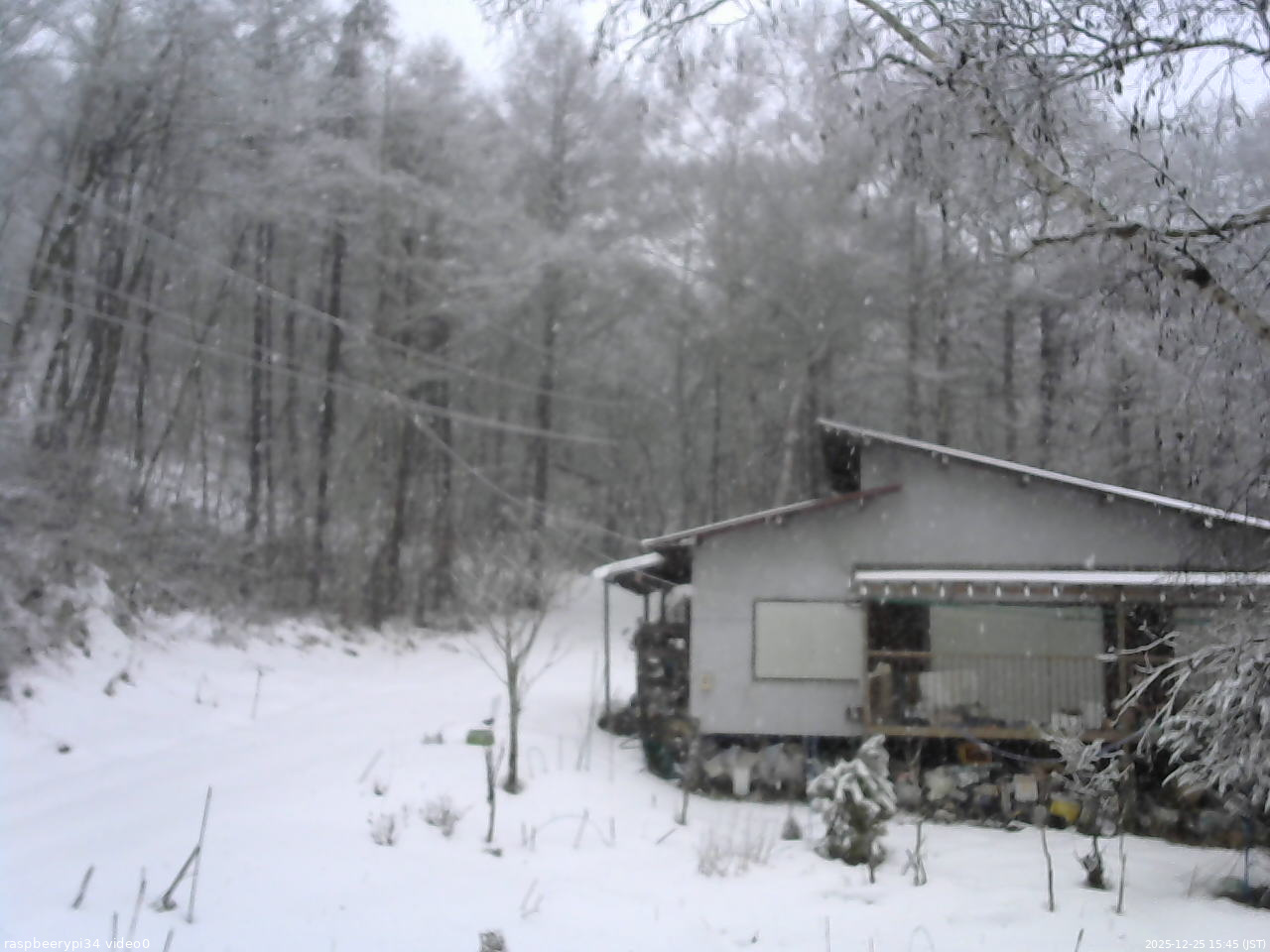 長野県菅平高原 ゆたか山荘 西側(坂上) 2025/12/25 15:45