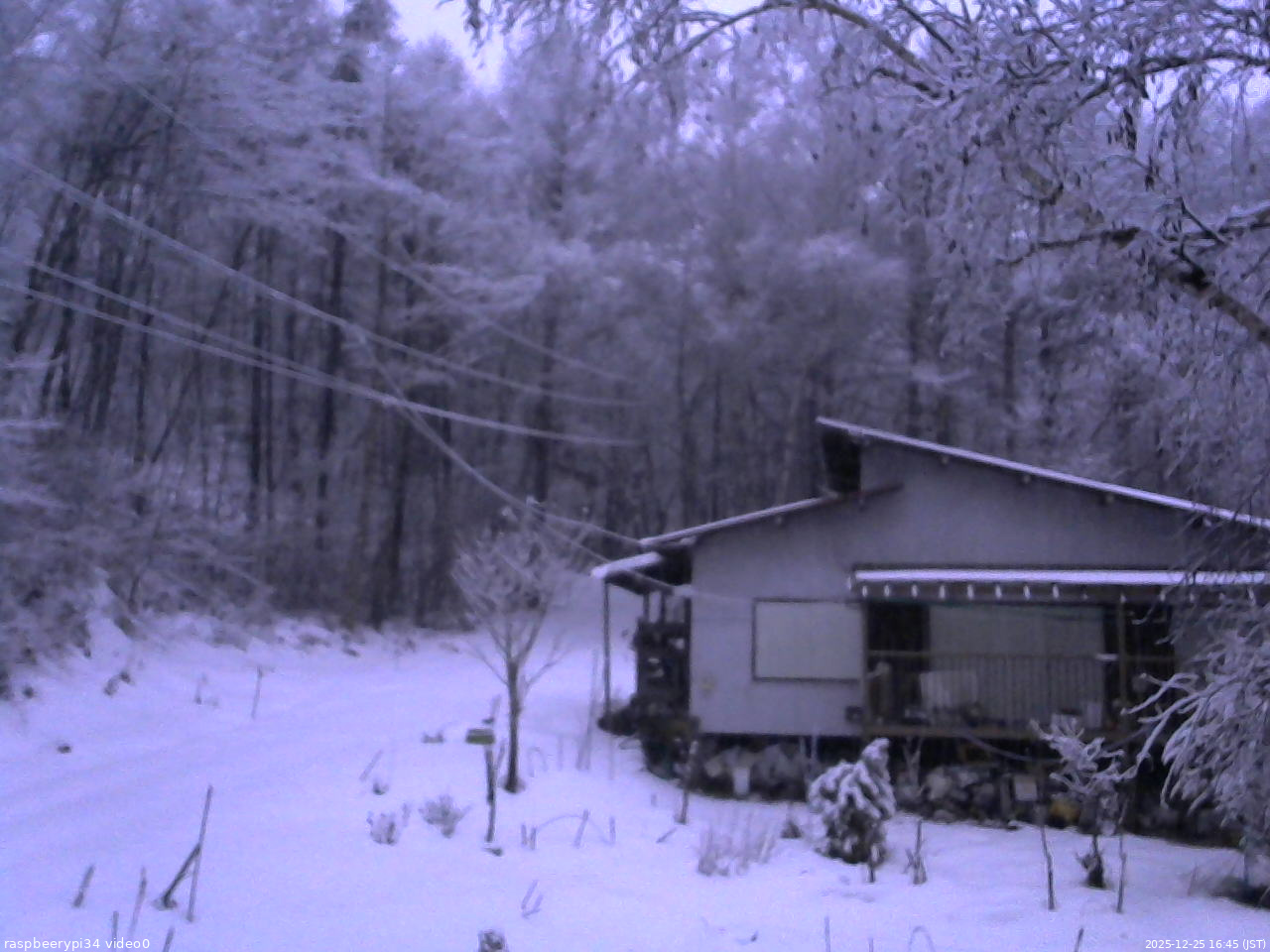 長野県菅平高原 ゆたか山荘 西側(坂上) 2025/12/25 16:45