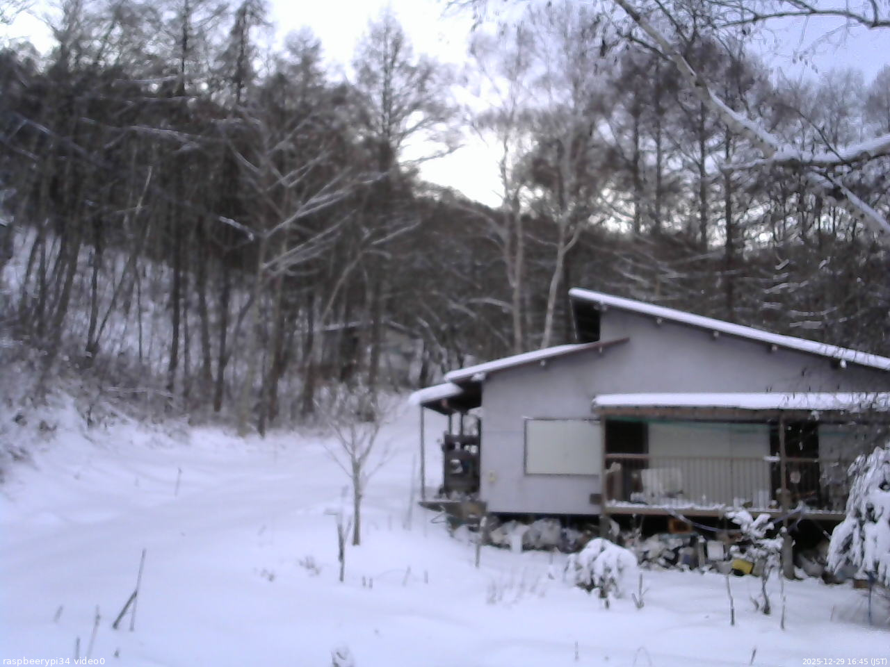長野県菅平高原 ゆたか山荘 西側(坂上) 2025/12/29 16:45