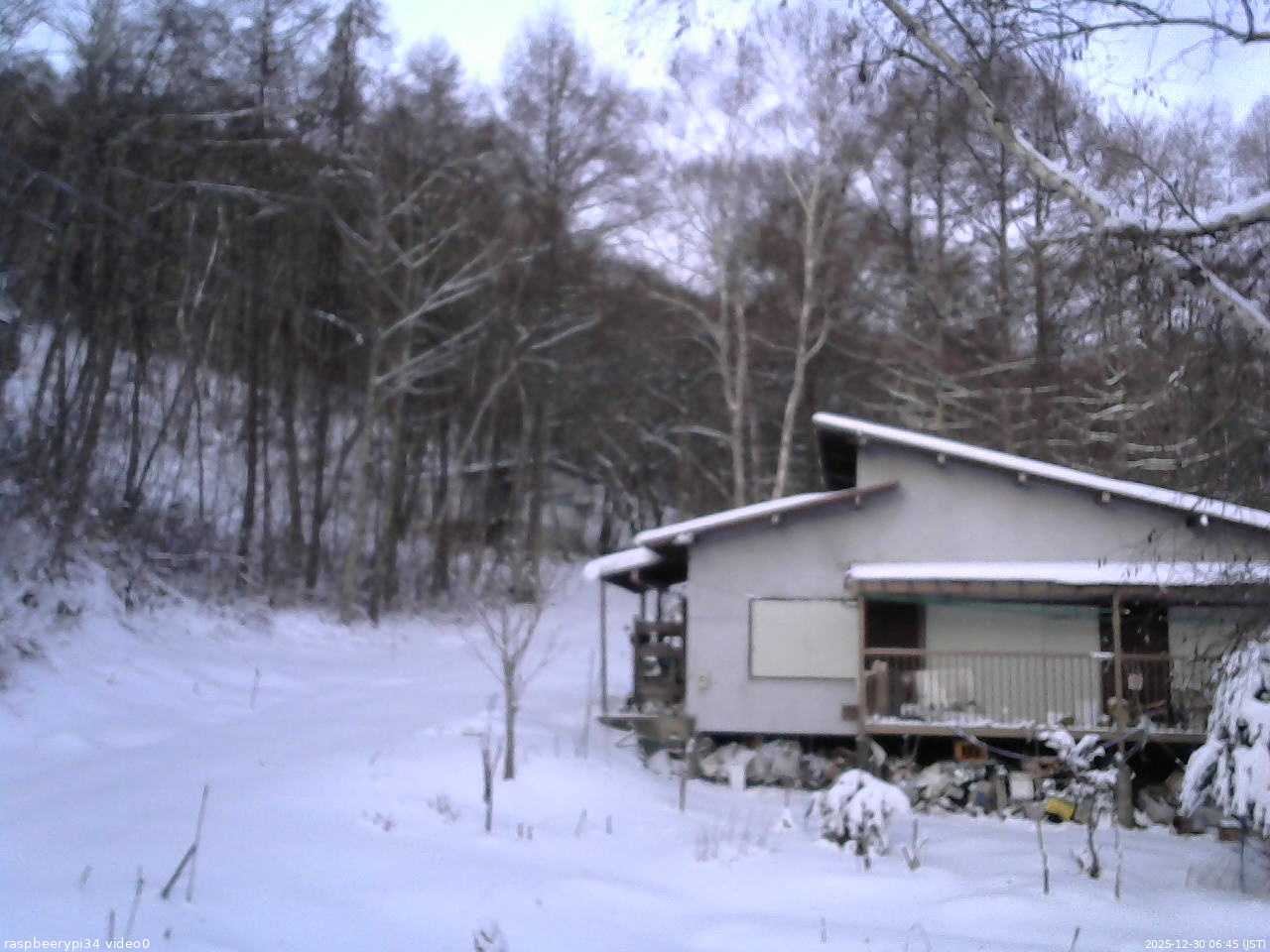 長野県菅平高原 ゆたか山荘 西側(坂上) 2025/12/30 06:45