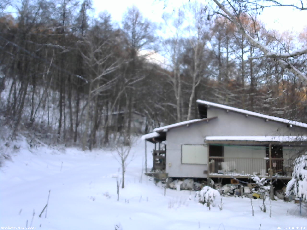 長野県菅平高原 ゆたか山荘 西側(坂上) 2025/12/30 07:30