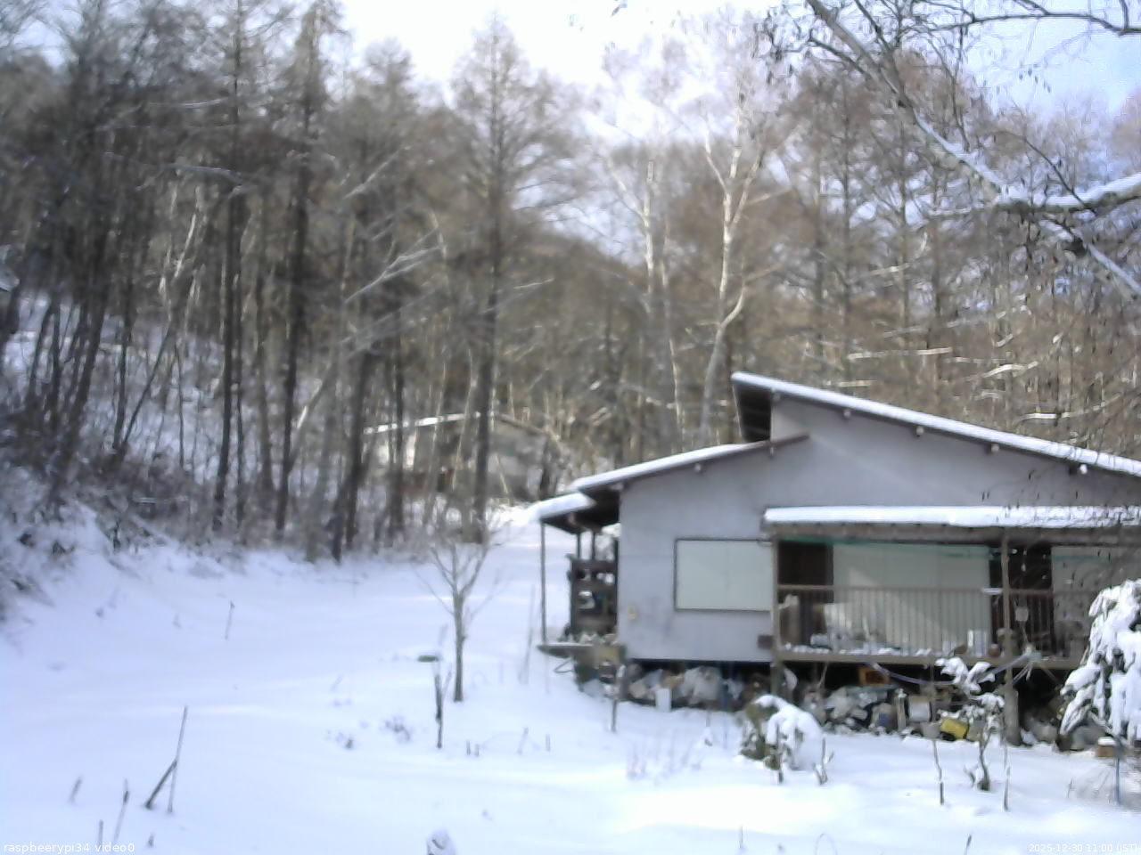 長野県菅平高原 ゆたか山荘 西側(坂上) 2025/12/30 11:00