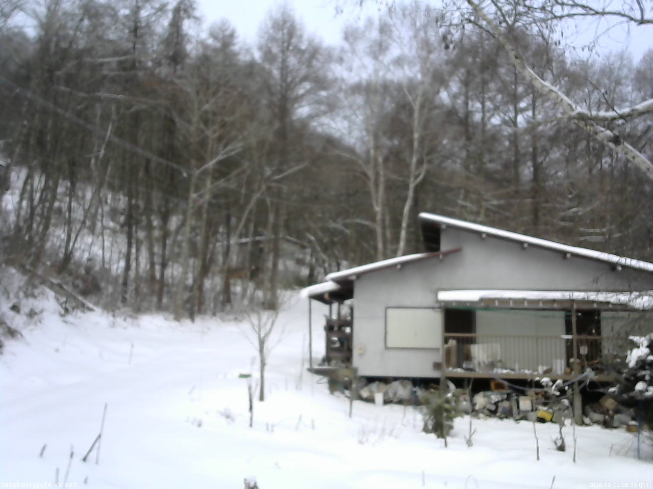 長野県菅平高原 ゆたか山荘 西側(坂上) 2026/01/01 08:30