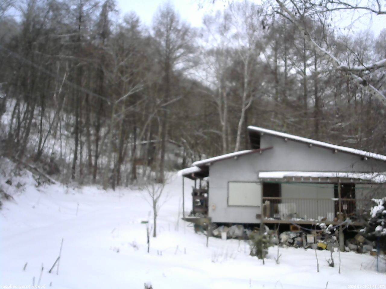 長野県菅平高原 ゆたか山荘 西側(坂上) 2026/01/01 08:45