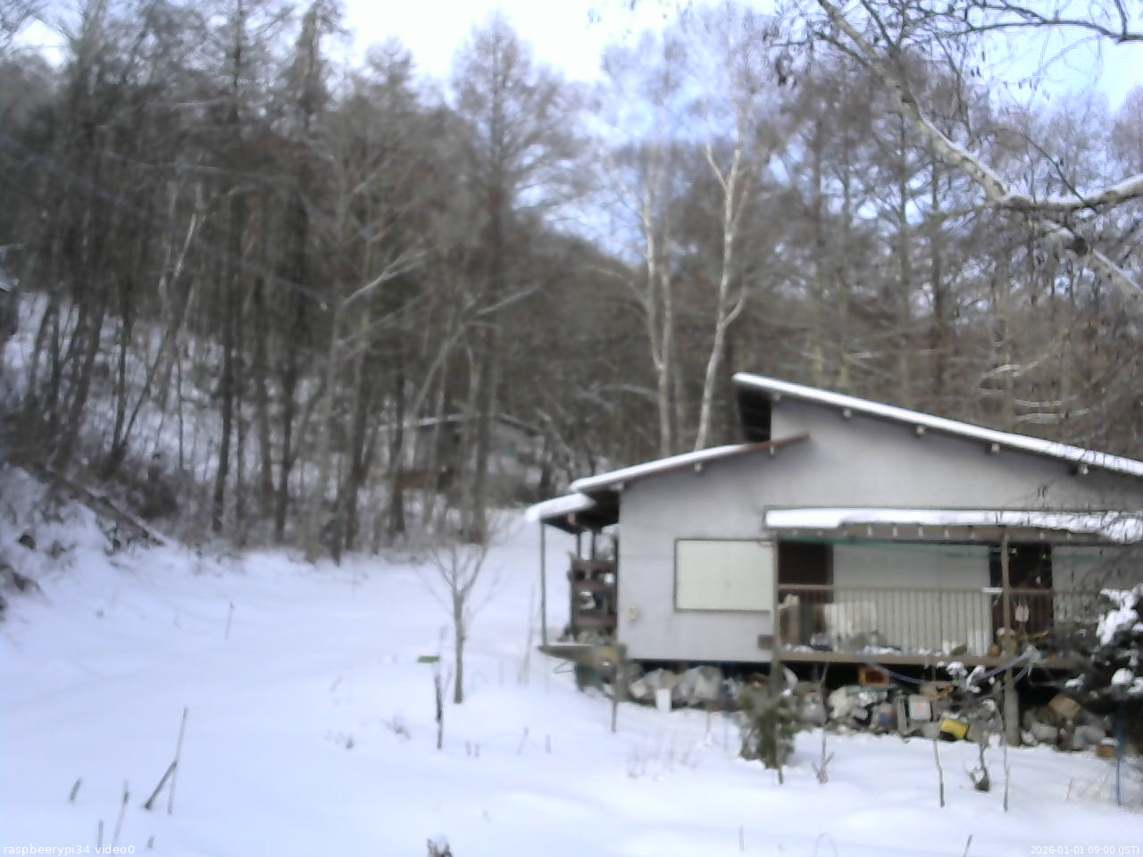 長野県菅平高原 ゆたか山荘 西側(坂上) 2026/01/01 09:00