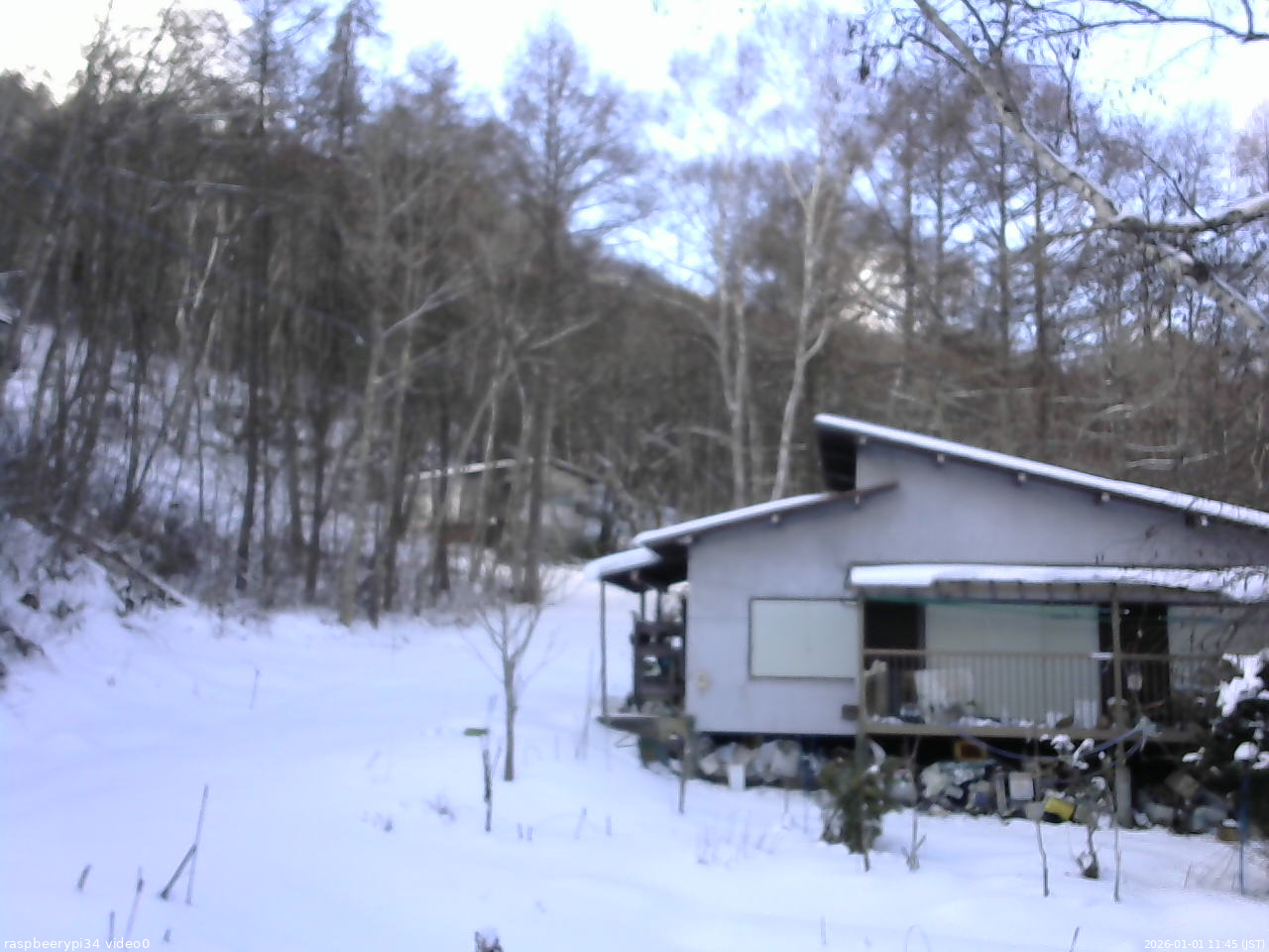 長野県菅平高原 ゆたか山荘 西側(坂上) 2026/01/01 11:45