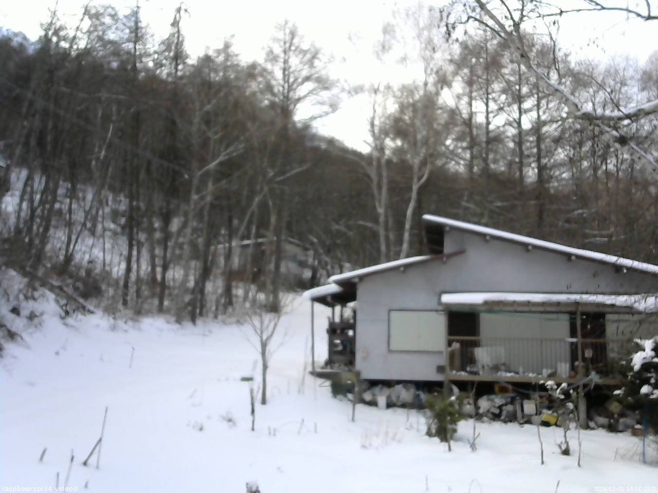 長野県菅平高原 ゆたか山荘 西側(坂上) 2026/01/01 14:00