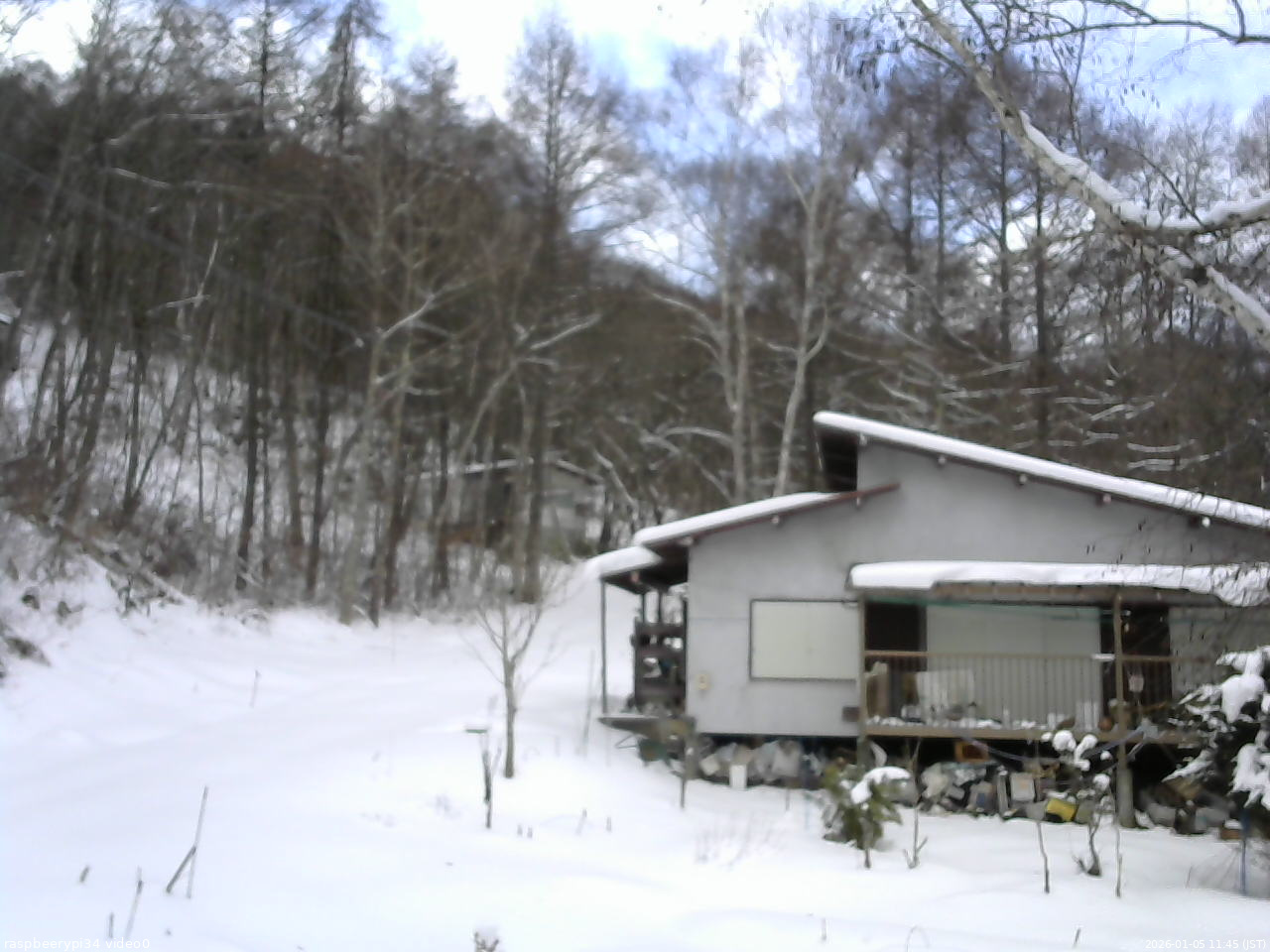 長野県菅平高原 ゆたか山荘 西側(坂上) 2026/01/05 11:45