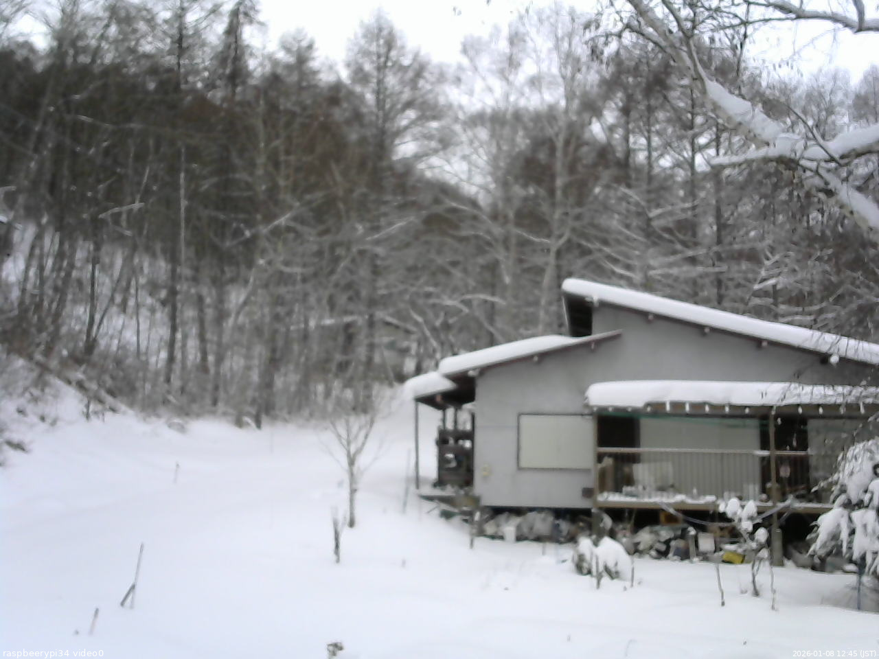 長野県菅平高原 ゆたか山荘 西側(坂上) 2026/01/08 12:45