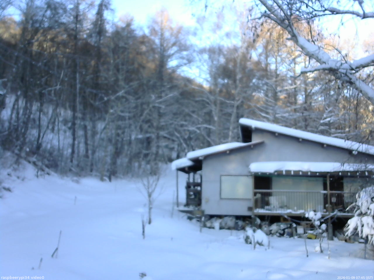 長野県菅平高原 ゆたか山荘 西側(坂上) 2026/01/09 07:45