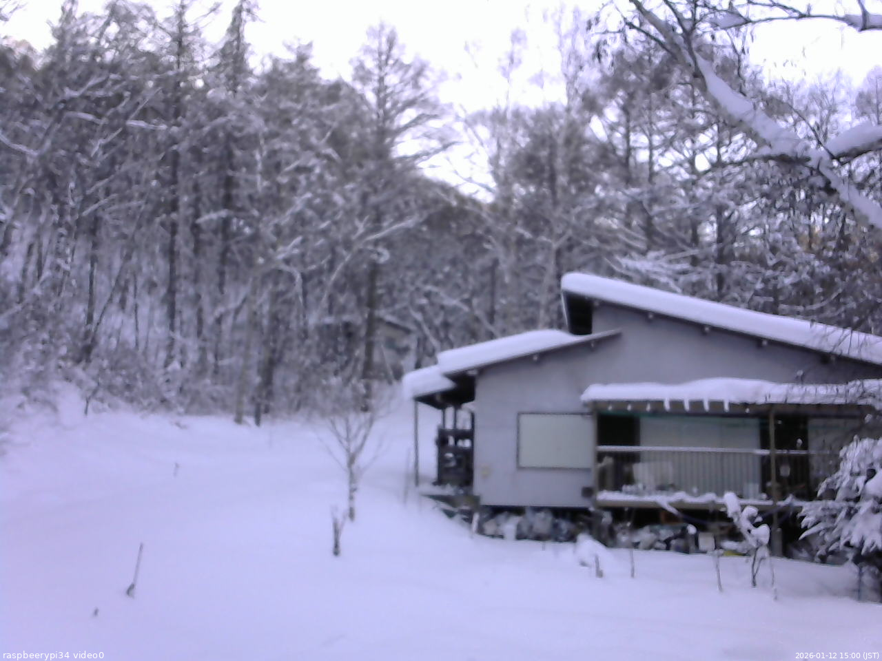 長野県菅平高原 ゆたか山荘 西側(坂上) 2026/01/12 15:00