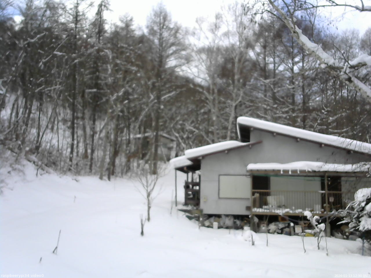 長野県菅平高原 ゆたか山荘 西側(坂上) 2026/01/13 12:30