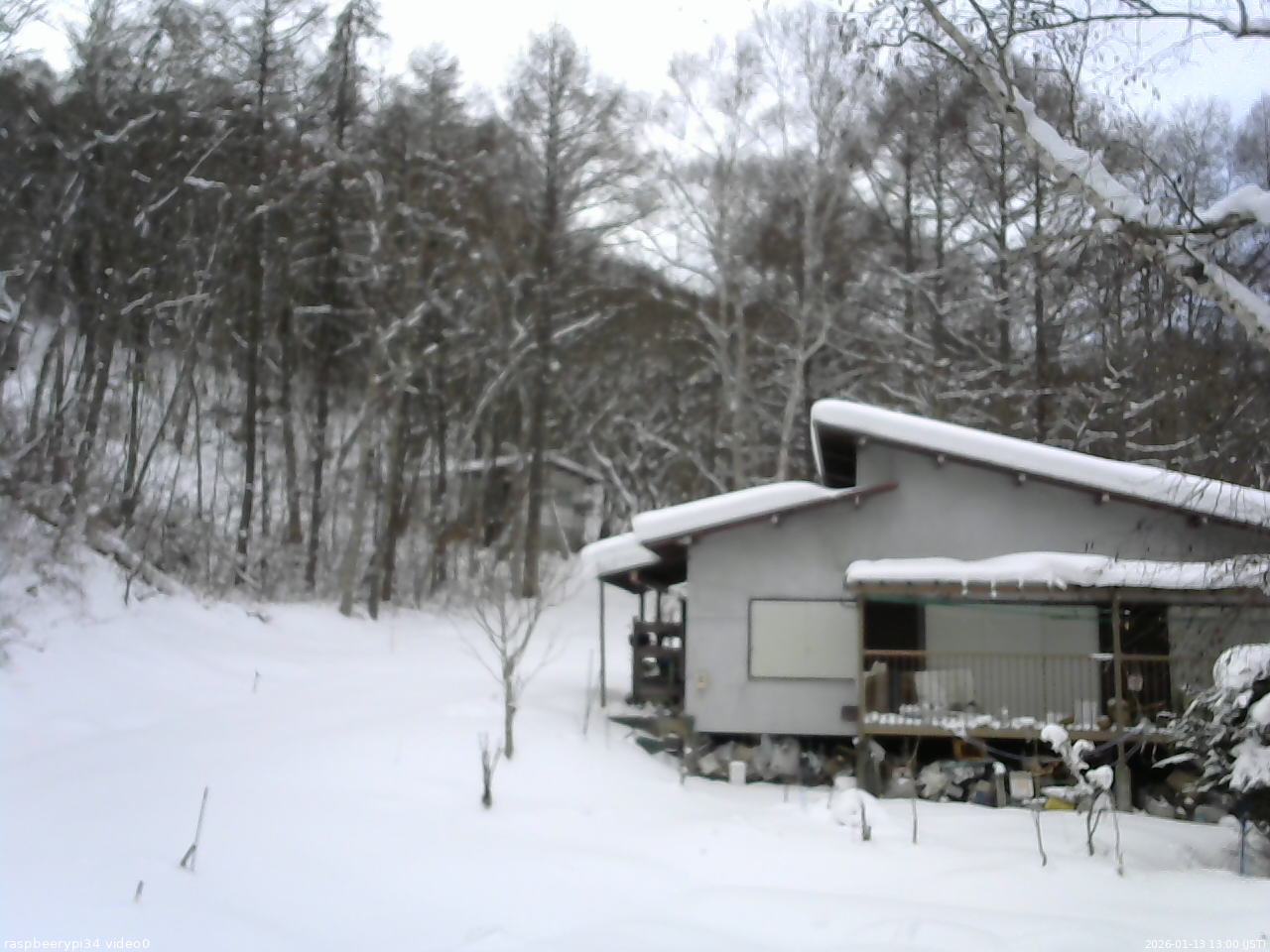 長野県菅平高原 ゆたか山荘 西側(坂上) 2026/01/13 13:00
