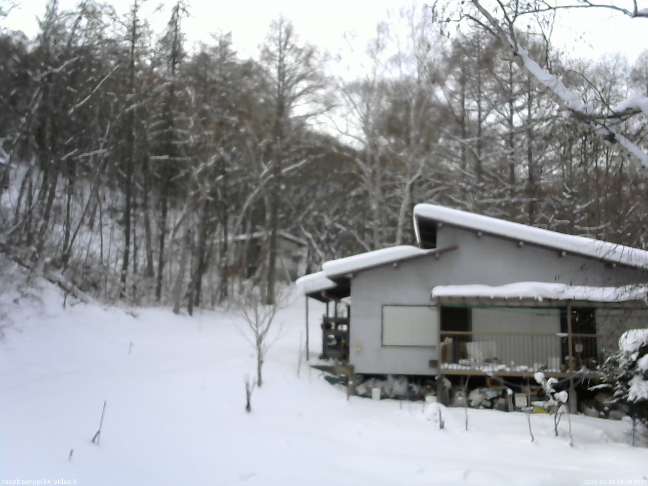 長野県菅平高原 ゆたか山荘 西側(坂上) 2026/01/13 14:00