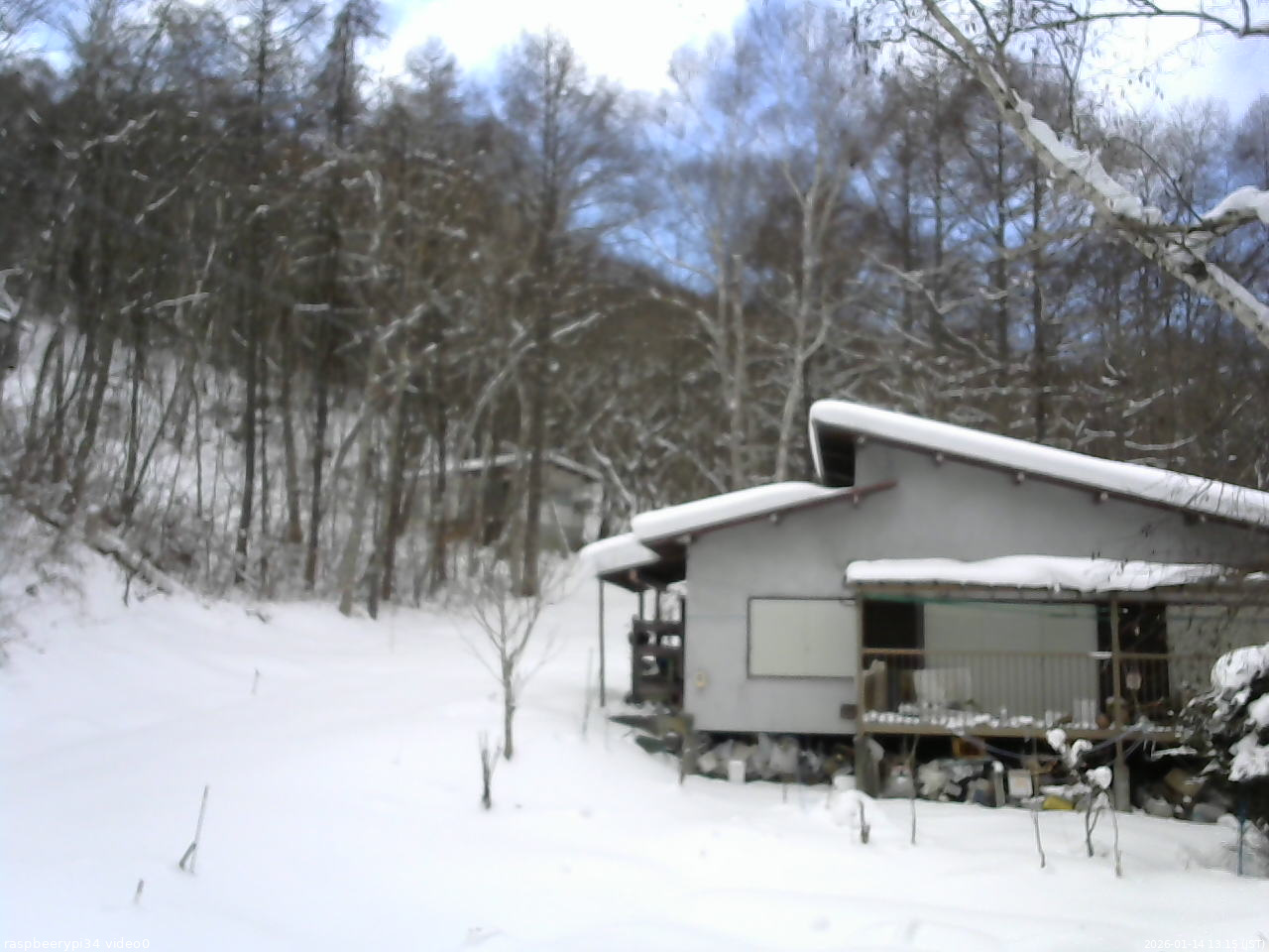 長野県菅平高原 ゆたか山荘 西側(坂上) 2026/01/14 13:15