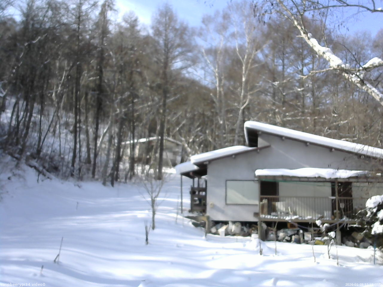 長野県菅平高原 ゆたか山荘 西側(坂上) 2026/01/15 11:15