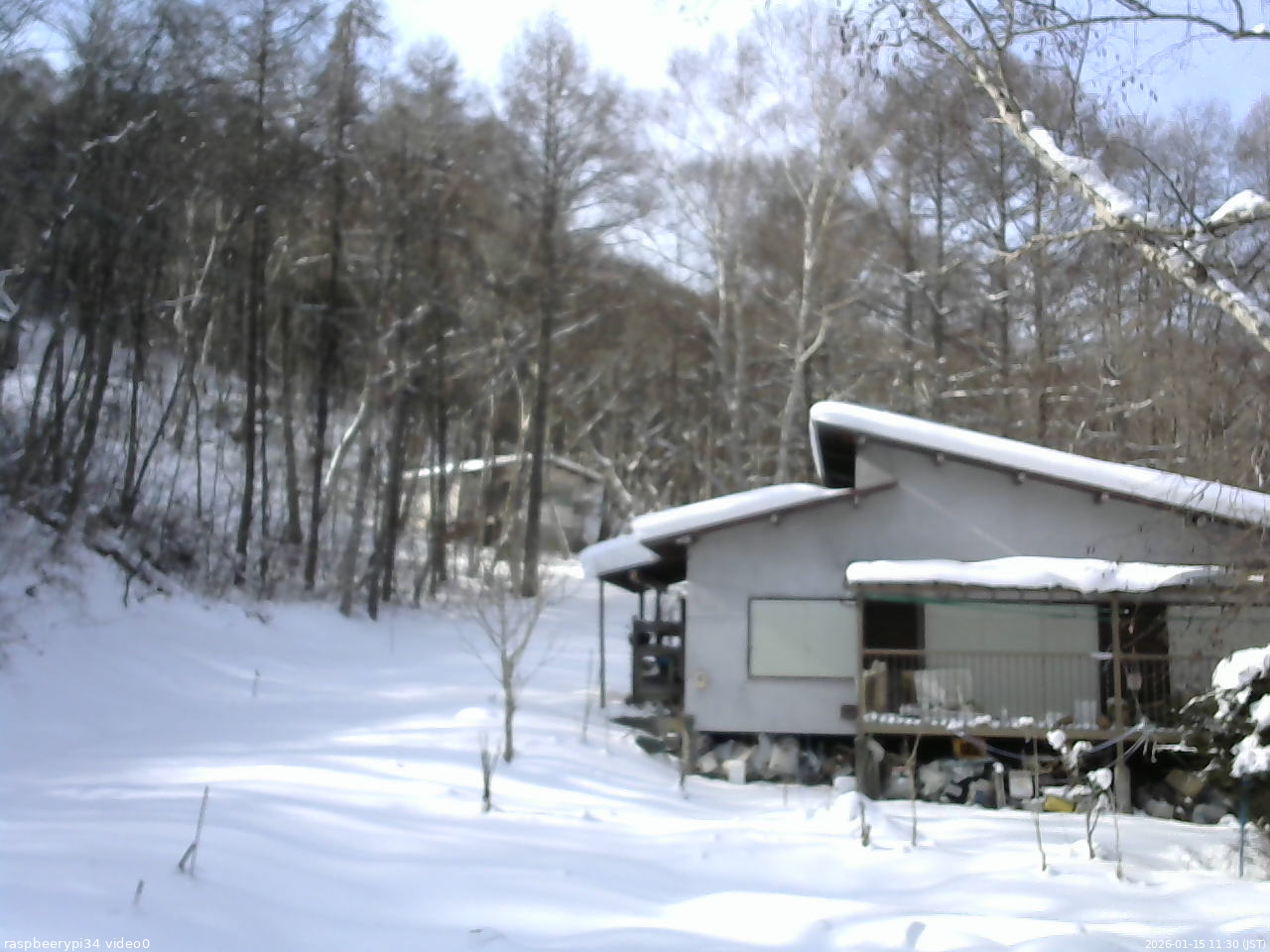 長野県菅平高原 ゆたか山荘 西側(坂上) 2026/01/15 11:30