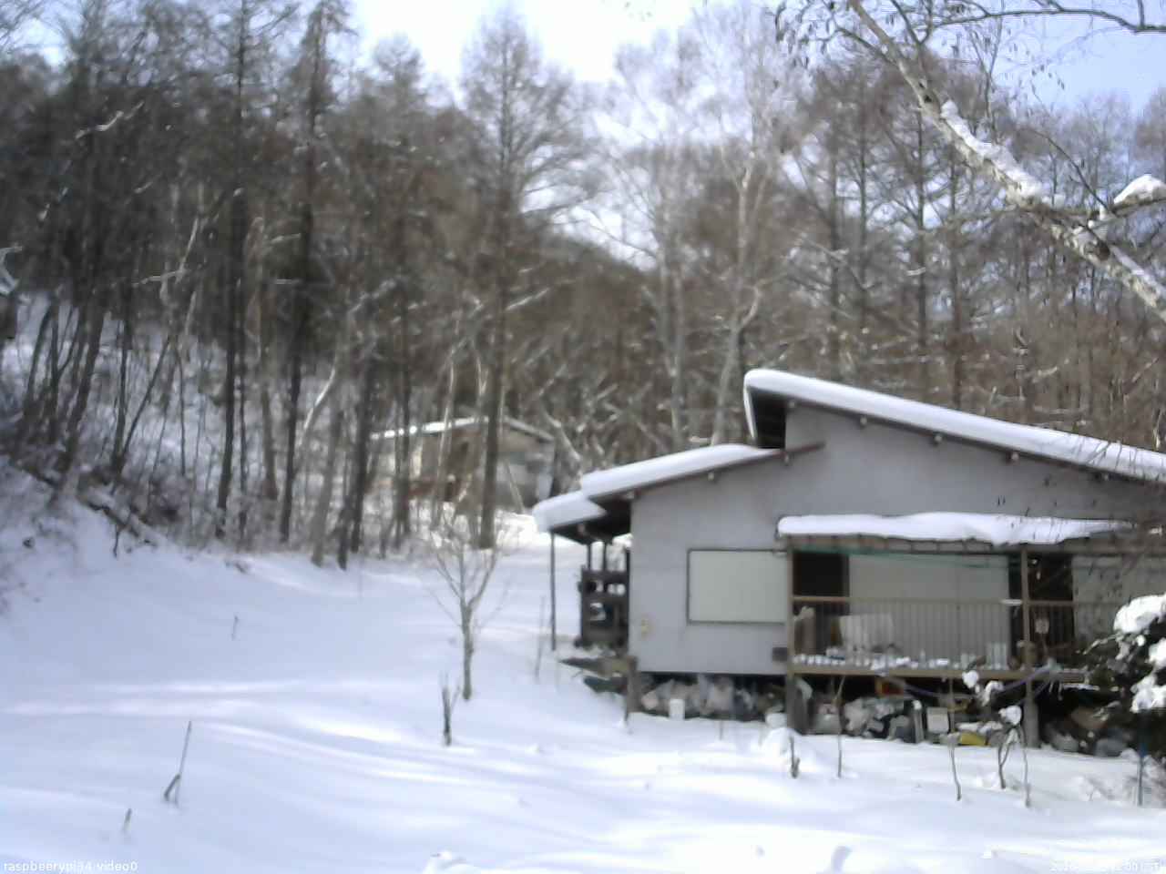 長野県菅平高原 ゆたか山荘 西側(坂上) 2026/01/15 12:00