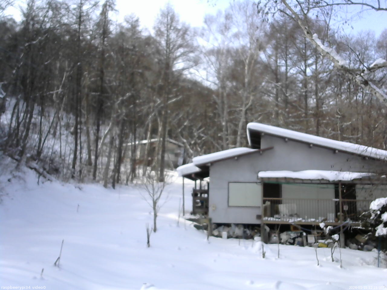 長野県菅平高原 ゆたか山荘 西側(坂上) 2026/01/15 12:15