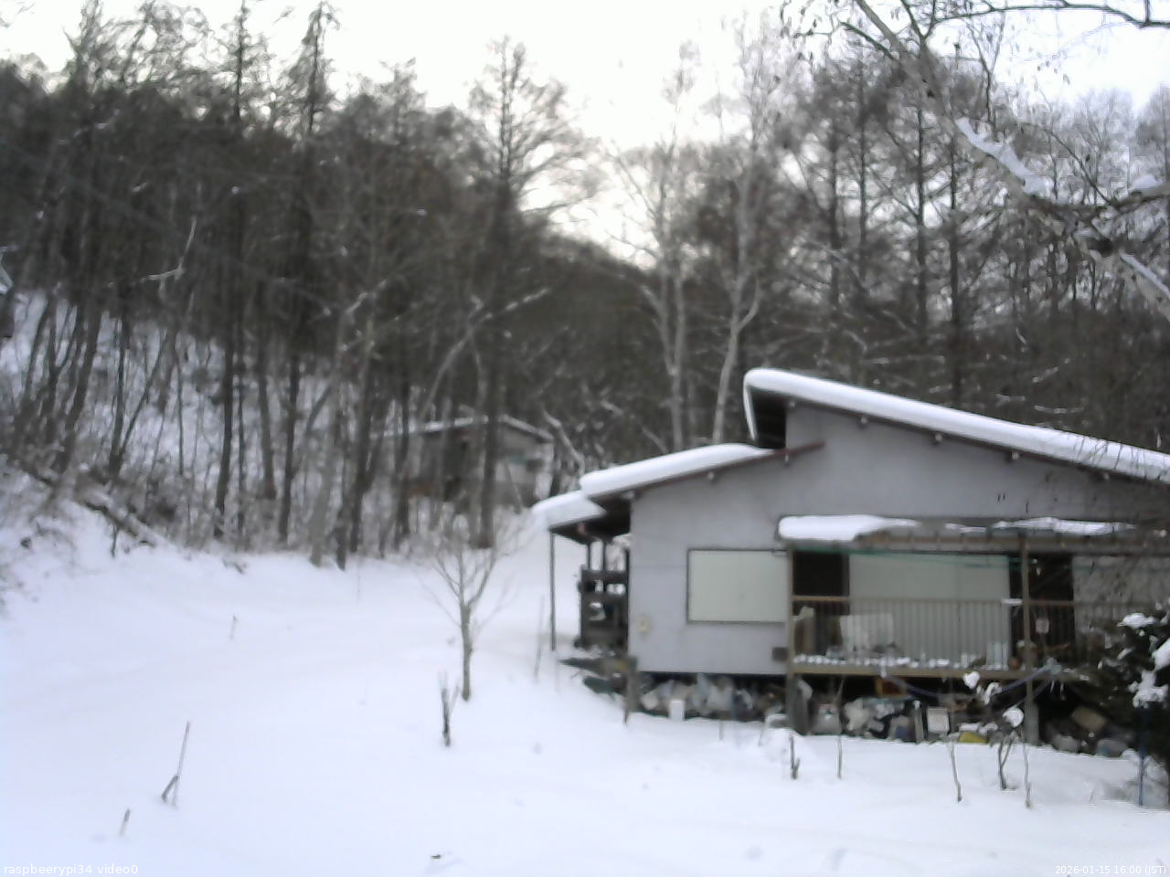 長野県菅平高原 ゆたか山荘 西側(坂上) 2026/01/15 16:00