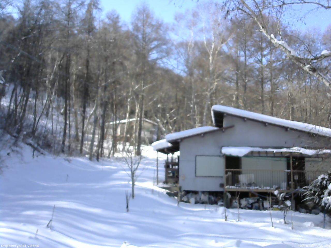 長野県菅平高原 ゆたか山荘 西側(坂上) 2026/01/16 12:15