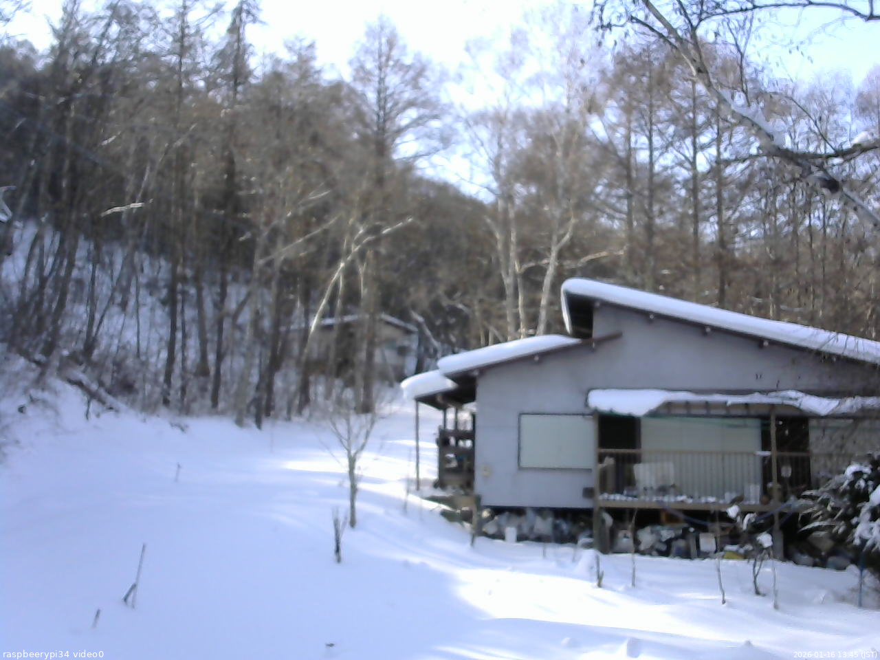 長野県菅平高原 ゆたか山荘 西側(坂上) 2026/01/16 13:45
